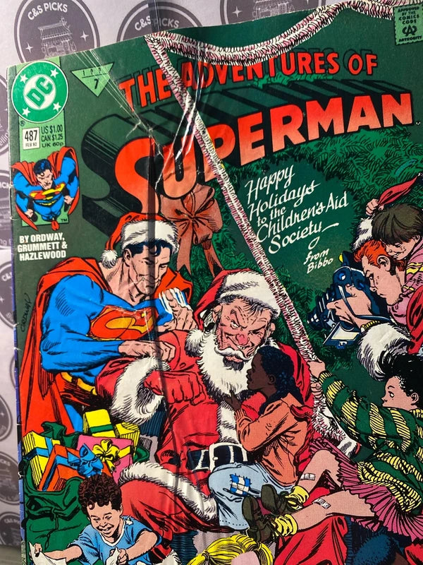 The Adventures Of Superman - #487 - Feb 1992 - DC Comics Santa Christmas