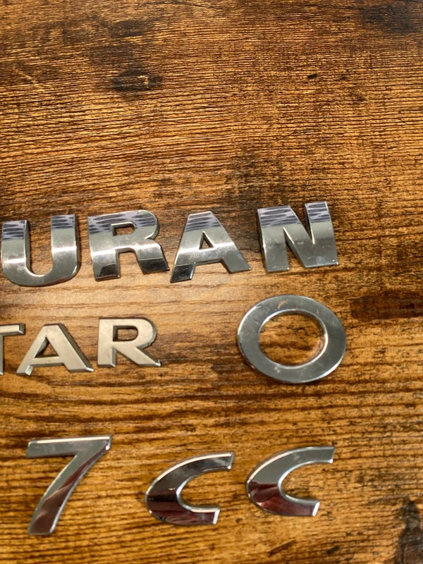 Car badge emblem individual lettering arts project / upcycle