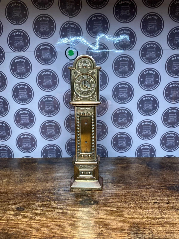 1950's Brass Grandfather Clock Ornament display shelf collectible