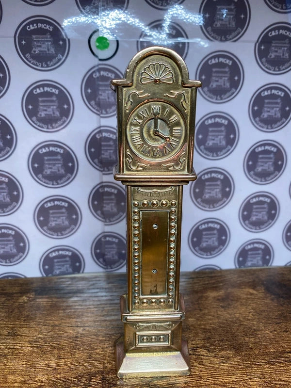 1950's Brass Grandfather Clock Ornament display shelf collectible