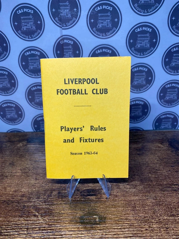 Liverpool Players Rules . 1963-64. Bill Shankly book . Season Ticket. Reprint