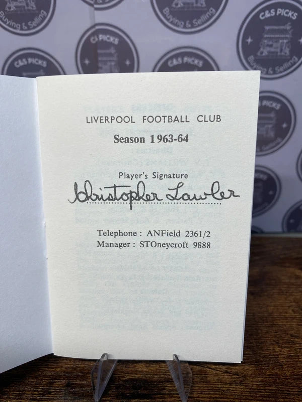 Liverpool Players Rules . 1963-64. Bill Shankly book . Season Ticket. Reprint