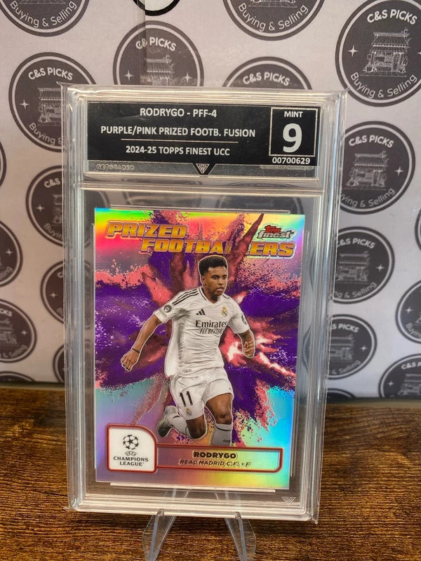 Rodrygo Topps Finest UEFA Prized Footballers Real Madrid Slab get graded 9