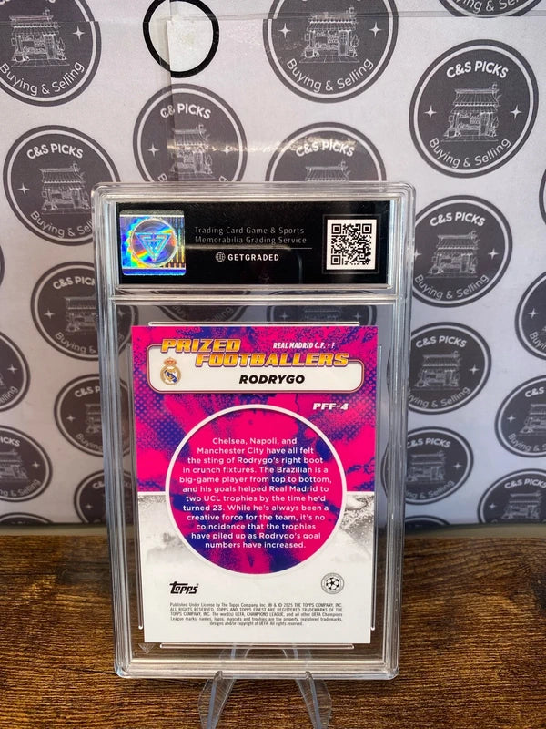 Rodrygo Topps Finest UEFA Prized Footballers Real Madrid Slab get graded 9