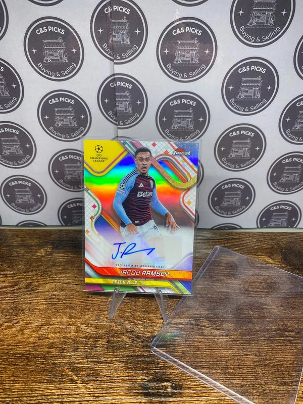 Topps Finest Jacob Ramsey refractor auto Aston Villa Champions League 2024/25