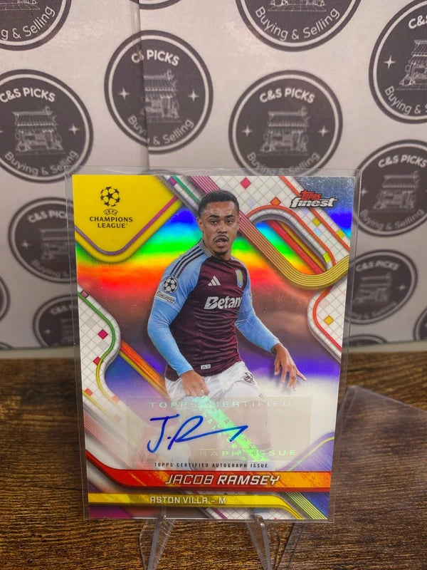 Topps Finest Jacob Ramsey refractor auto Aston Villa Champions League 2024/25