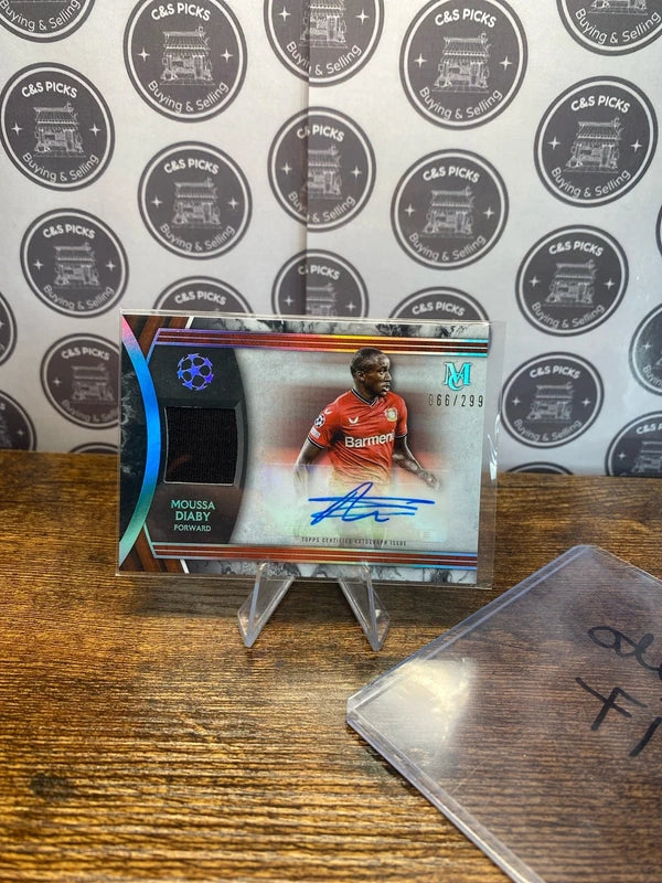 2022-23 Topps Museum UCL /299 Moussa Diaby Patch Auto Aston Villa Leverkusen