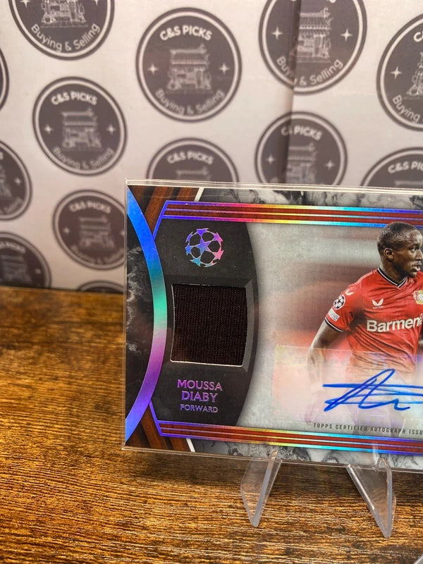 2022-23 Topps Museum UCL /299 Moussa Diaby Patch Auto Aston Villa Leverkusen
