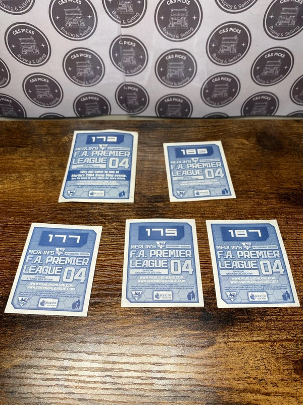 Bundle of 5 2004 Merlin Stickers Chelsea FC collectible joblot