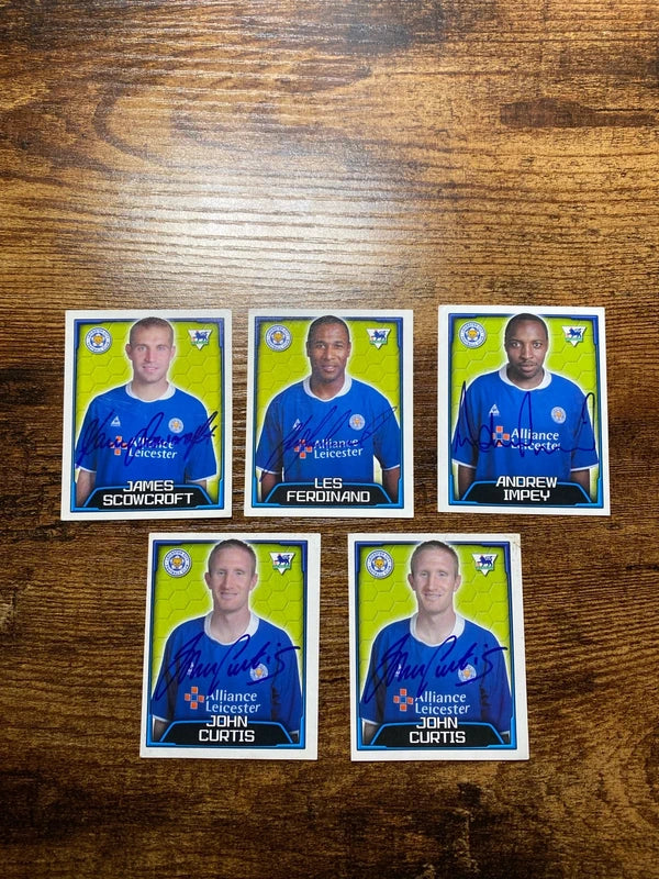 Merlin 2004 sticker bundle Leicester City auto cards collectible