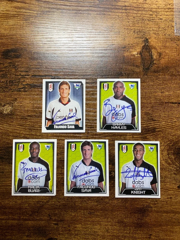 Merlin 03/04 Fulham FC autograph sticker card bundle collectible
