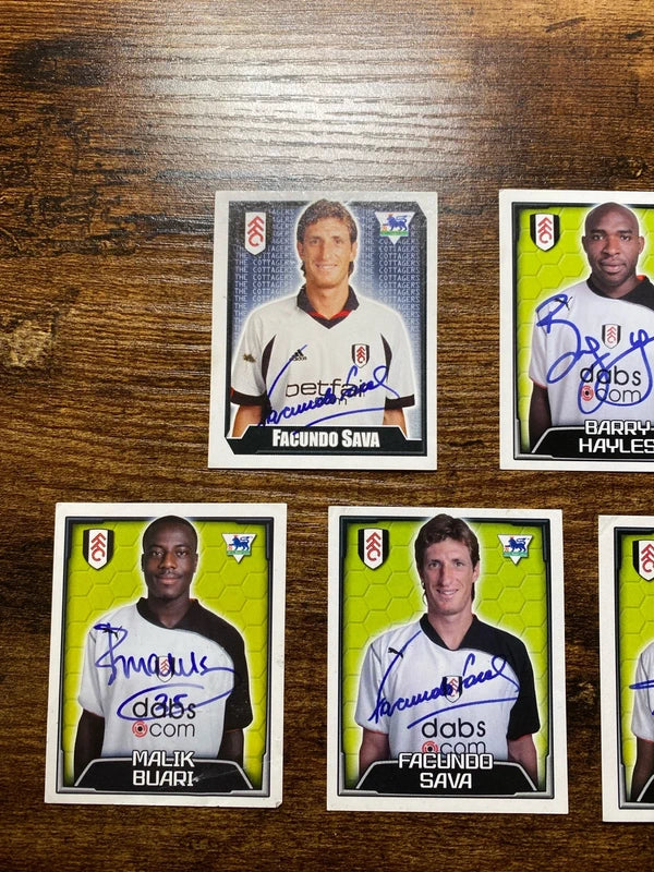 Merlin 03/04 Fulham FC autograph sticker card bundle collectible