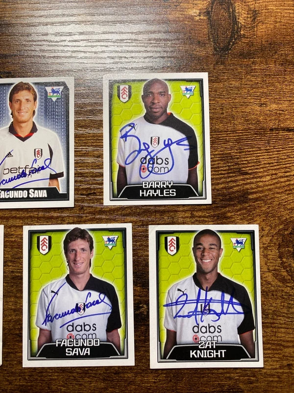 Merlin 03/04 Fulham FC autograph sticker card bundle collectible