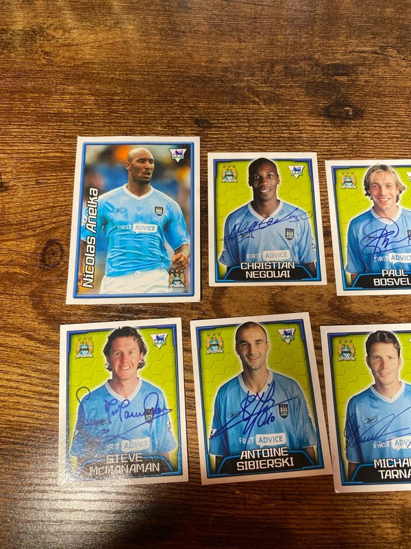 Merlin Manchester City 2004 sticker autograph cards collectible bundle
