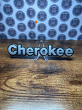 Jeep Cherokee metal car badge emblem logo script collectible