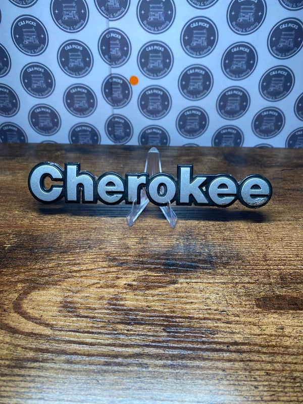 Jeep Cherokee metal car badge emblem logo script collectible