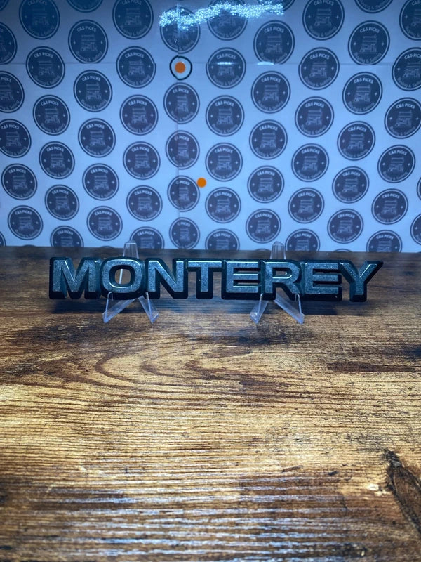 Collectible Opel Monterey car badge emblem logo script mancave decor