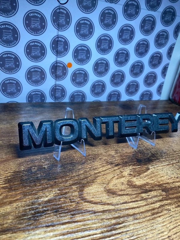 Collectible Opel Monterey car badge emblem logo script mancave decor