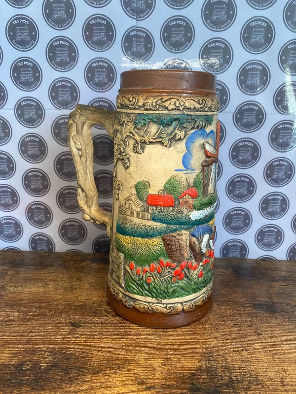 Vintage German Ceramic Beer Stein - Decorative Collectible Mug