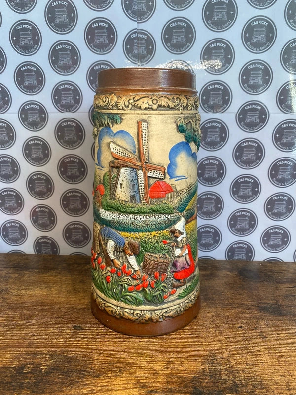 Vintage German Ceramic Beer Stein - Decorative Collectible Mug