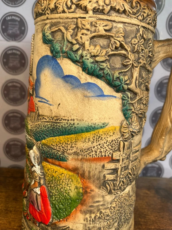 Vintage German Ceramic Beer Stein - Decorative Collectible Mug