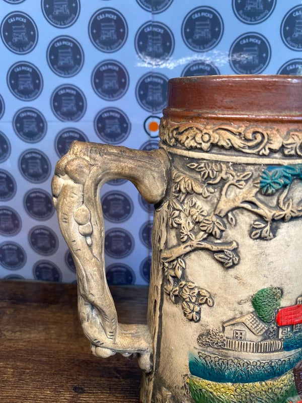 Vintage German Ceramic Beer Stein - Decorative Collectible Mug