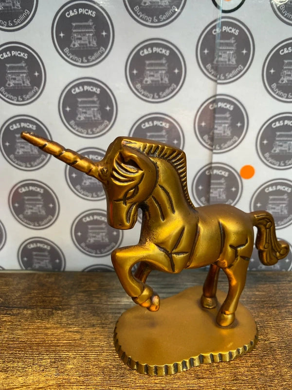 Brass metal unicorn magical fantasy sculpture figurine home decor