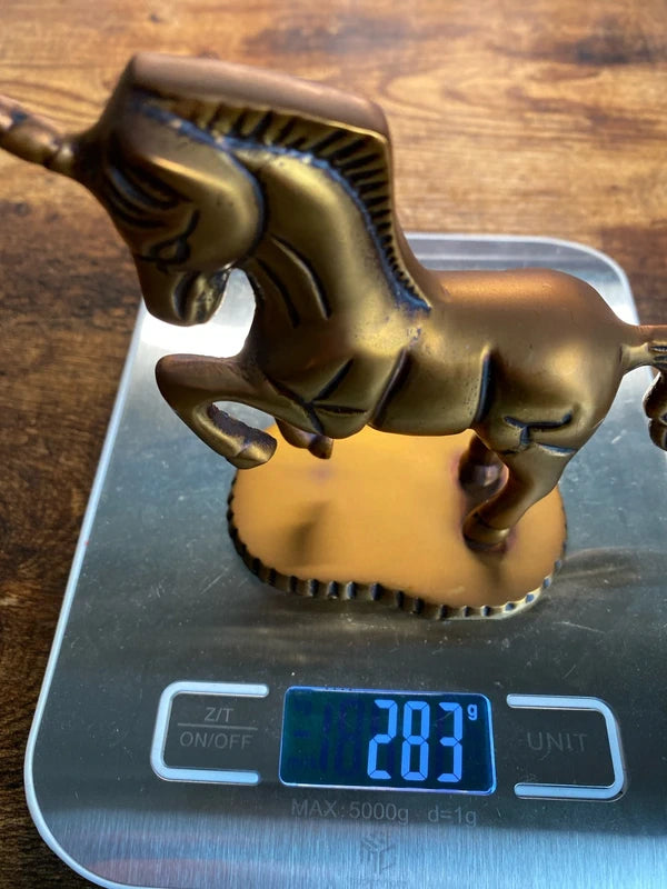 Brass metal unicorn magical fantasy sculpture figurine home decor