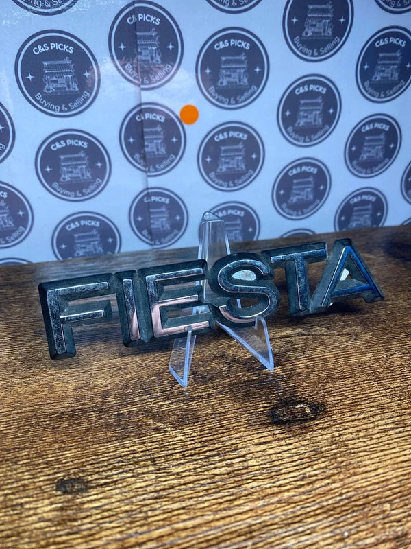 Ford Fiesta car badge emblem logo script lettering collectible