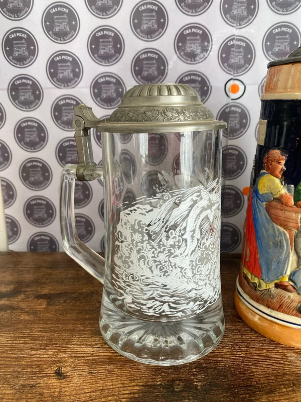 Bundle of vintage different steins tankards German collectible antique joblot