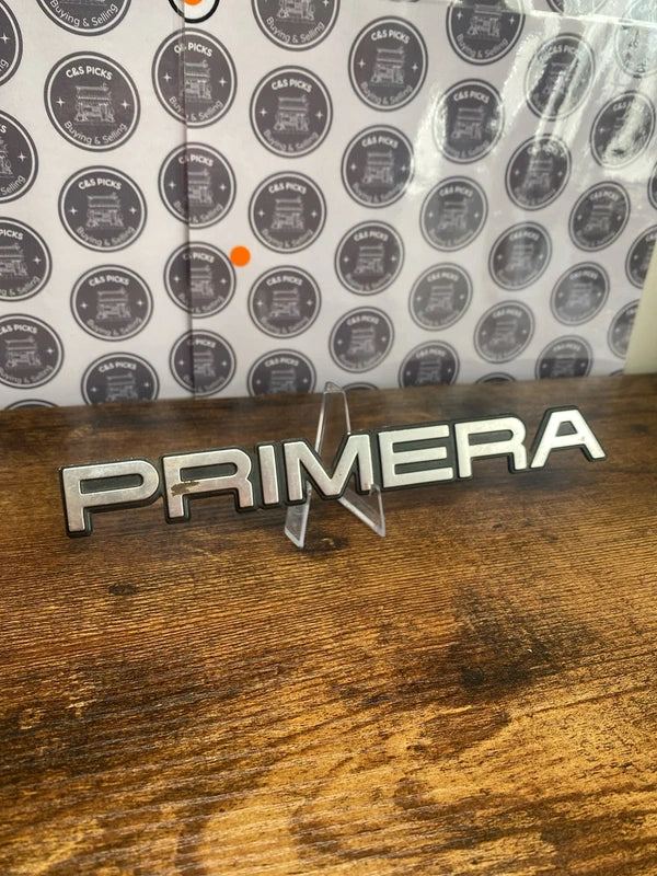 Nissan Primera car badge emblem logo script collectible metal badge