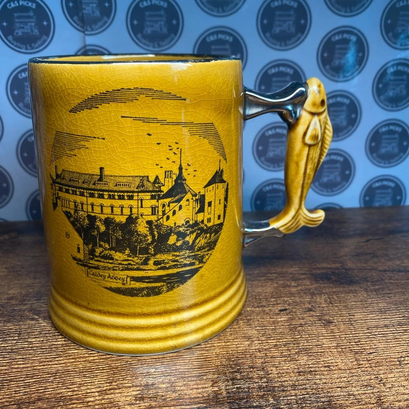 Vintage Caldey Tankard Mug Collectible Home Bar Decor Fish Handle Caldey Island