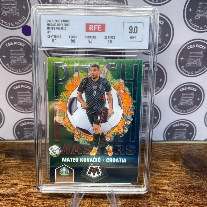Mateo Kovacic Croatia Panini Slab RFE Graded 9 Euros Football Soccer Card Rare