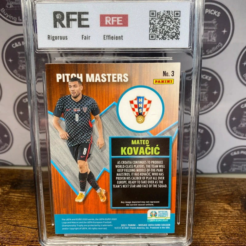 Mateo Kovacic Croatia Panini Slab RFE Graded 9 Euros Football Soccer Card Rare