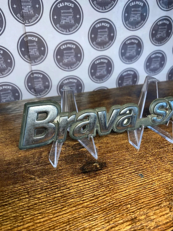Original vintage Fiat Brava SX car badge emblem logo script collectible