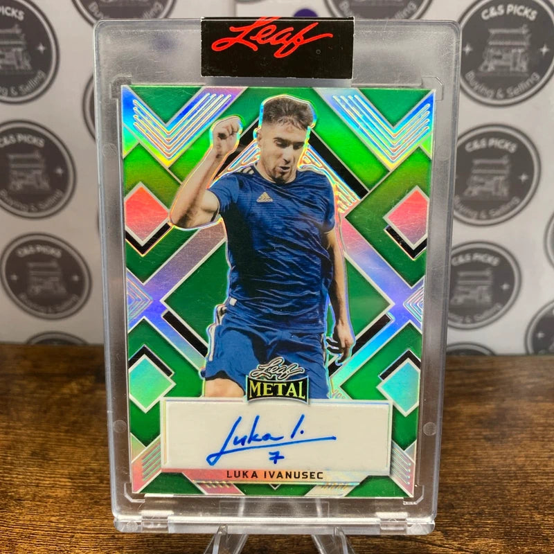 Leaf Metal Prismatic /10 Luka Ivanusec Autograph Auto PAOK & Croatia