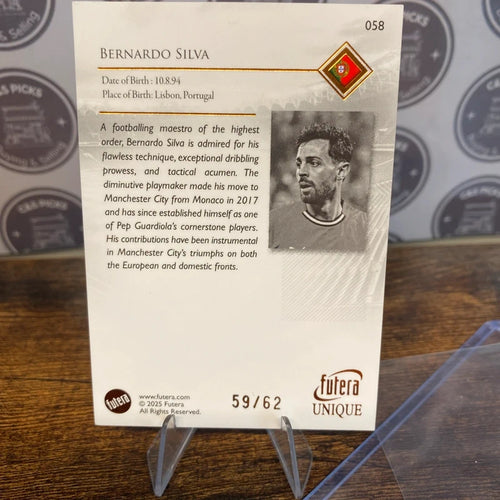 2025 Futera Football - Bernardo Silva Numbered /62 Portugal Manchester City