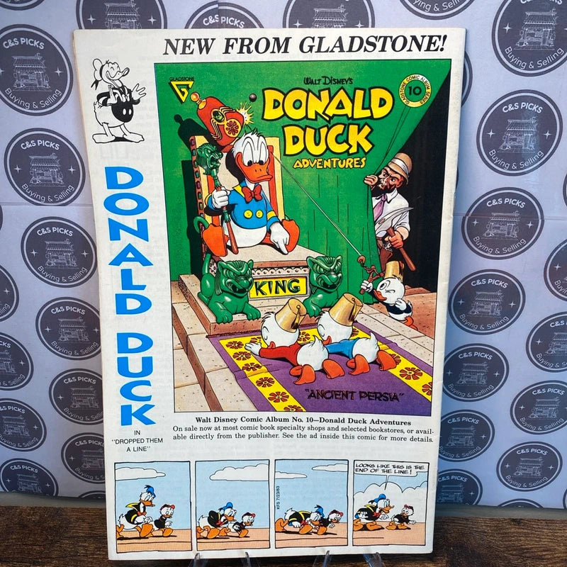 Vintage 80’s Walt Disney's Donald Duck Adventures #9 Gladstone Comic Book Rare