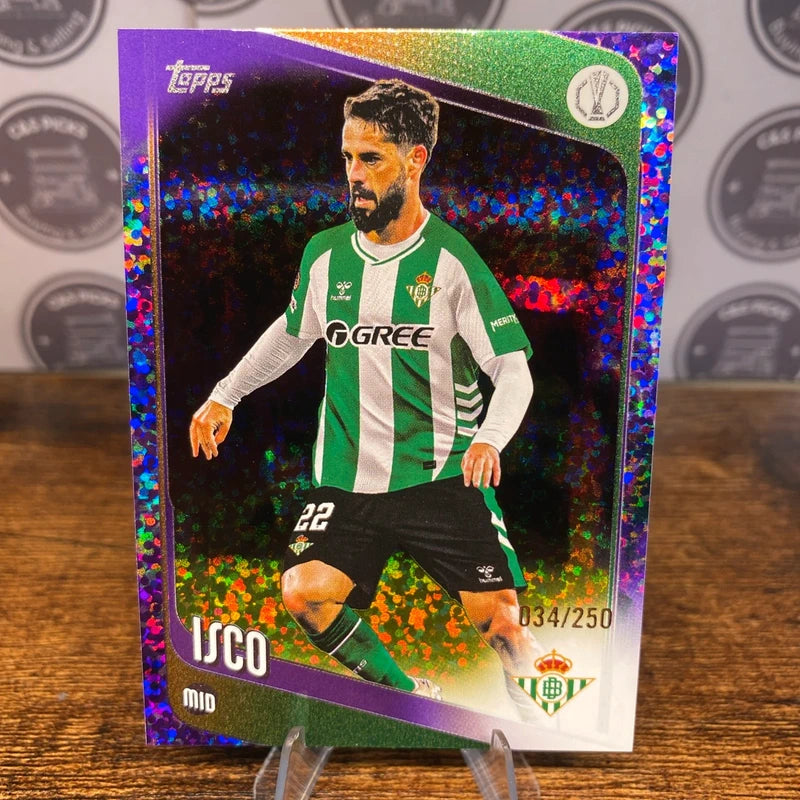 2025-26 Topps UEFA Club Competitions Isco Purple Raindrops /250 Real Betis