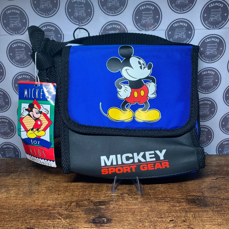 Vintage 90s Mickey Mouse Sport Gear Blue Fanny Pack Disney Waist Bag Y2K NOS