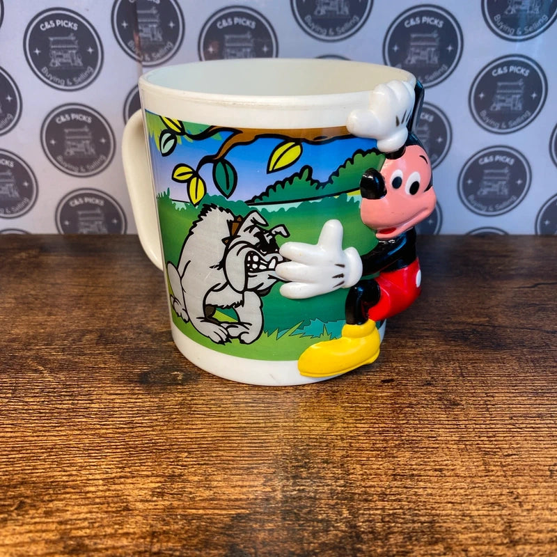 Vintage Disney Plastic Mug Cup 3D Mickey Mouse Design Kids Cup Mug Collectable