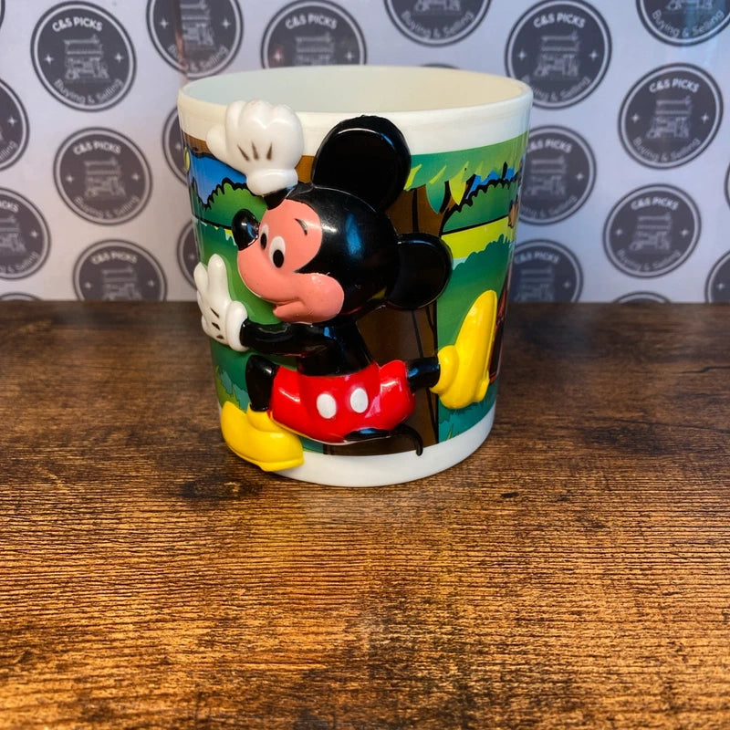 Vintage Disney Plastic Mug Cup 3D Mickey Mouse Design Kids Cup Mug Collectable