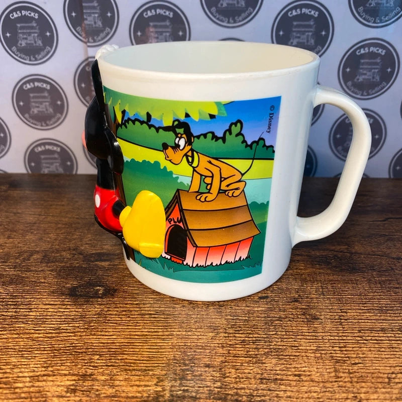 Vintage Disney Plastic Mug Cup 3D Mickey Mouse Design Kids Cup Mug Collectable
