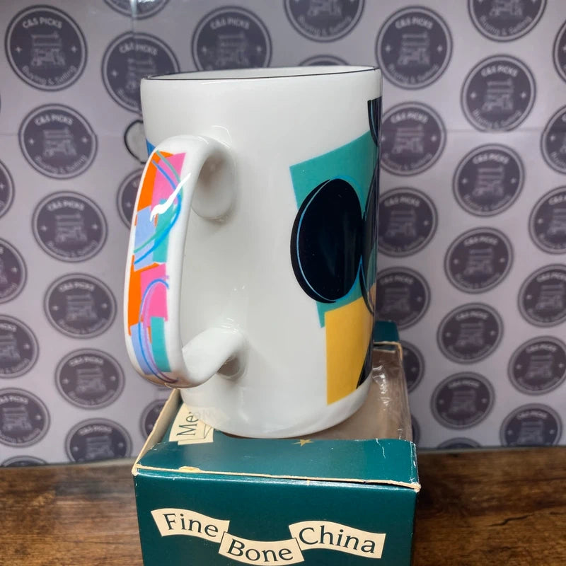 Mickey Mouse Vintage Staffordshire 1980s Tableware Disney Pop Art Mug Retro box