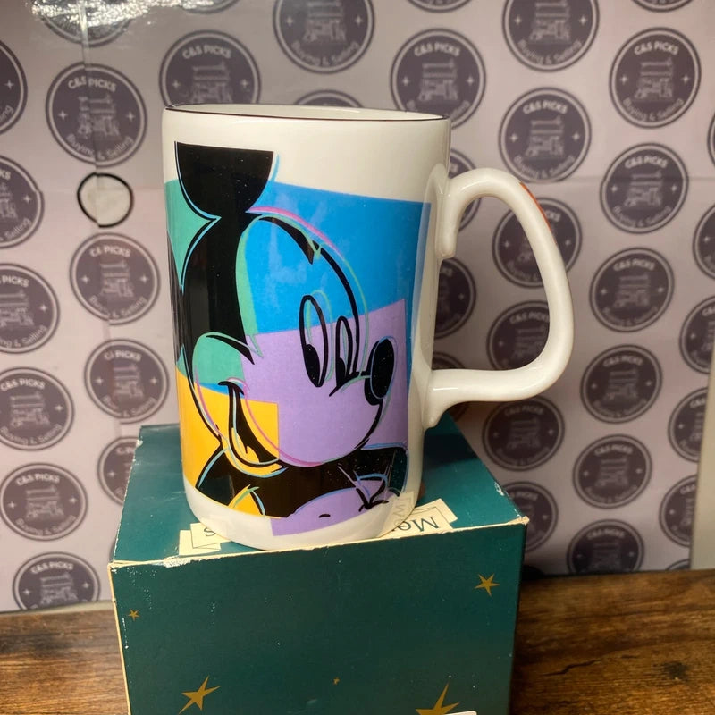 Mickey Mouse Vintage Staffordshire 1980s Tableware Disney Pop Art Mug Retro box