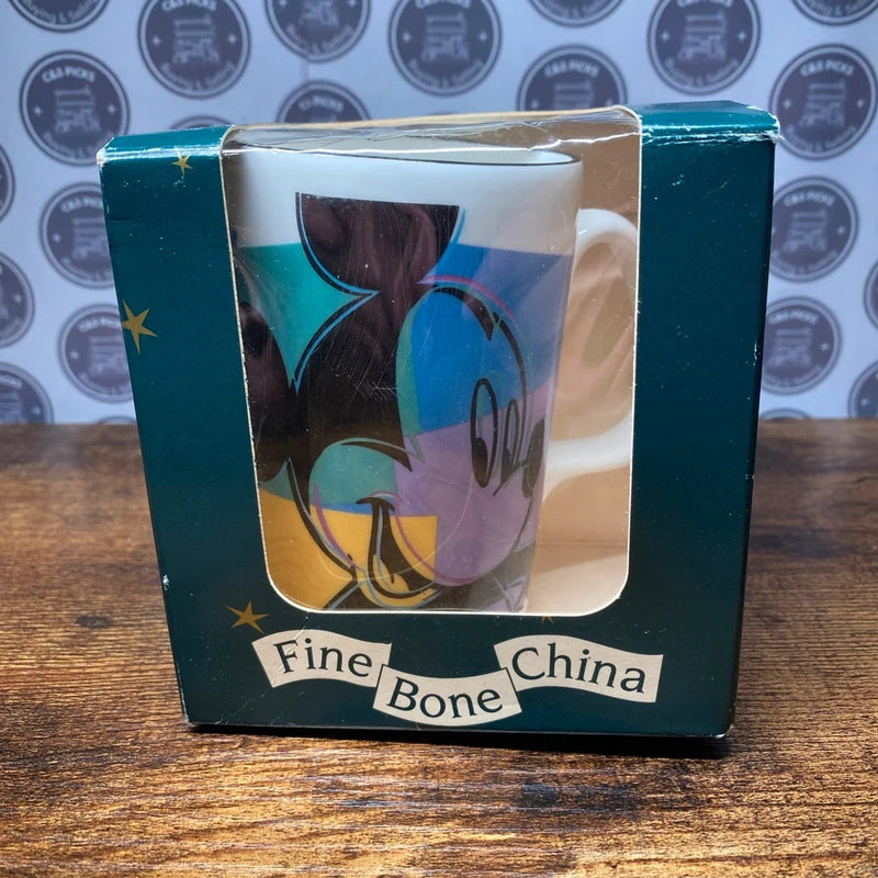 Mickey Mouse Vintage Staffordshire 1980s Tableware Disney Pop Art Mug Retro box