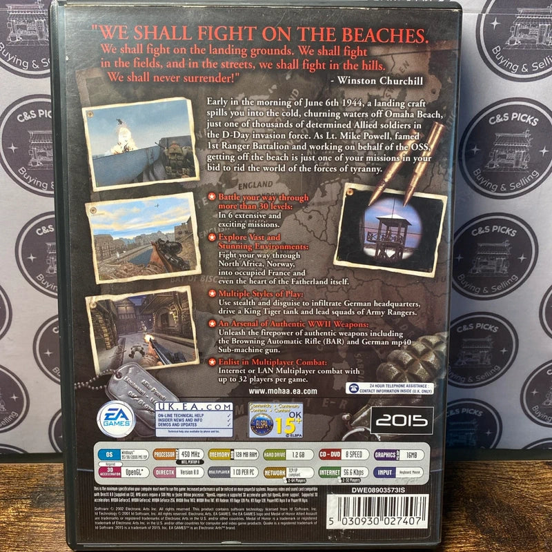 Medal of Honor: Allied Assault PC game combat FPS