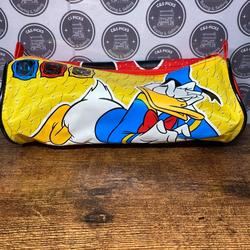 Vintage 90’s Disney Mickey Mouse & Donald Duck Pencil Case Makeup Bag Retro