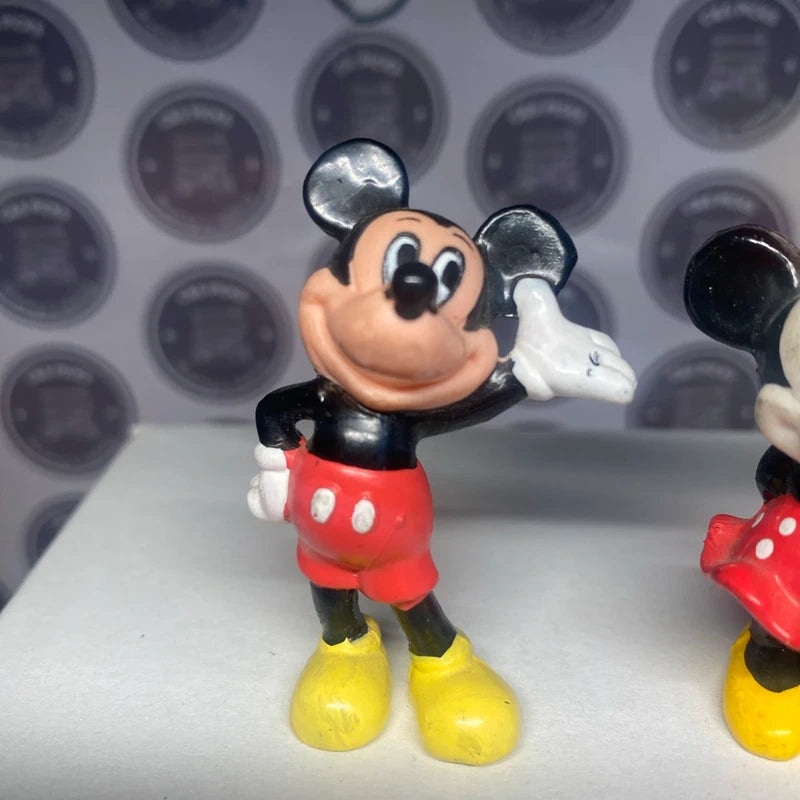 Vintage Disney Minnie And Mickey Mouse Figures mini sculptures 6cm collectible