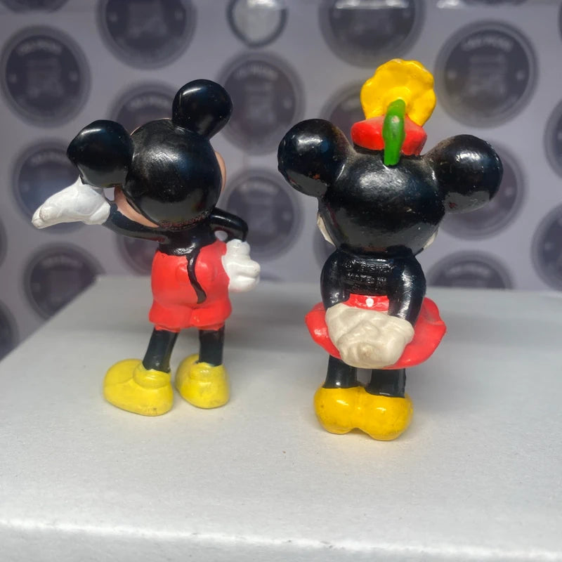 Vintage Disney Minnie And Mickey Mouse Figures mini sculptures 6cm collectible